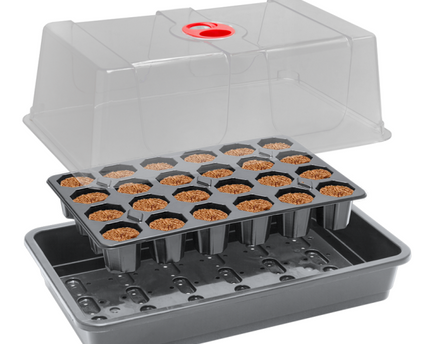 ROOT!T Anzucht-Set Komplett 24 Pflanzen Mini-Gewächshaus torffrei Kokosfaser Garland UK