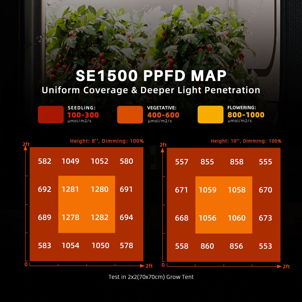 Spider Farmer SE1500 150W LED-Pflanzenlampe