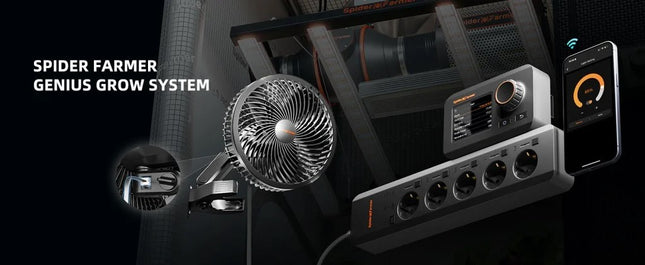 "Wasserdichter IP54 Smart Ventilator mit App-Steuerung von Spider Farmer"