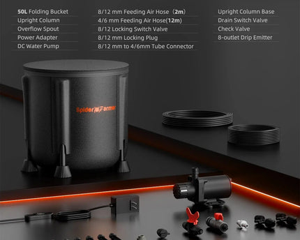 Spider Farmer Bewässerungssystem Zubehör - Alle Komponenten für sofortigen Aufbau inklusive