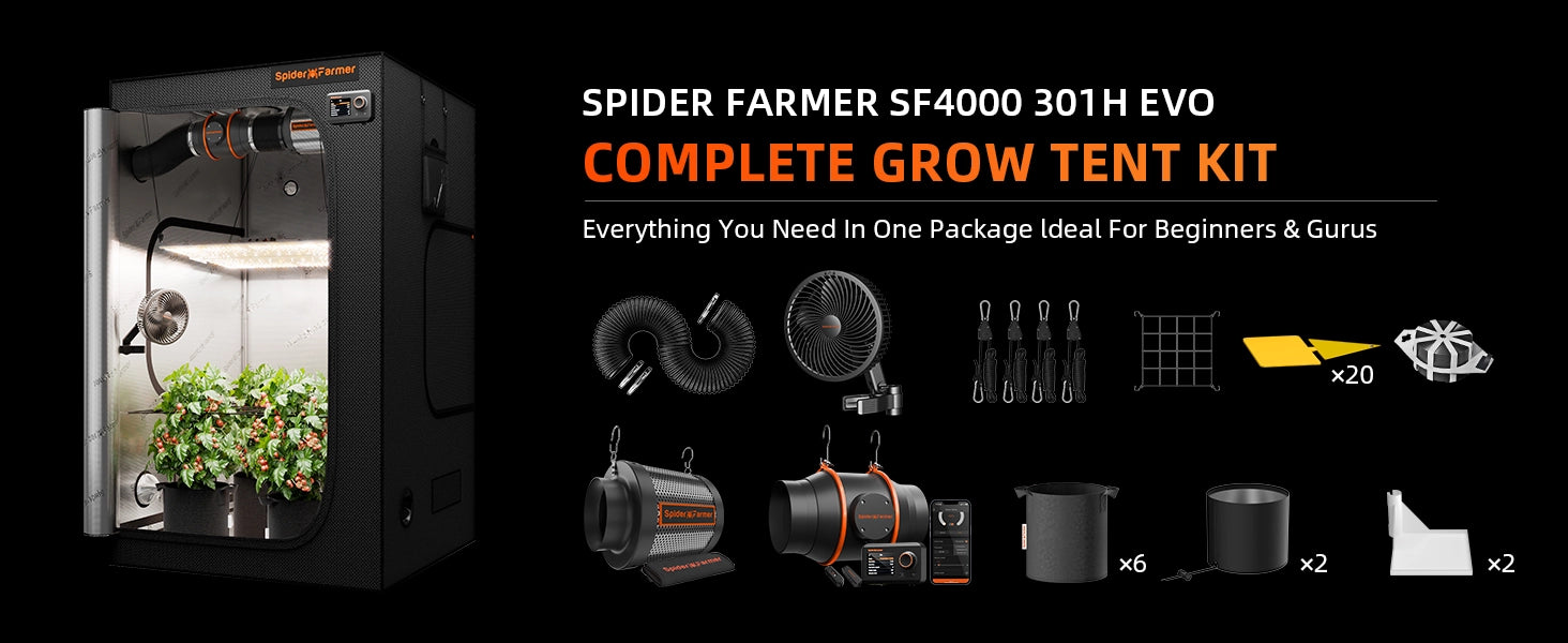 SpiderFarmer SF4000 Komplettset mit 301H EVO