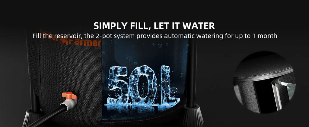 2-teiliges Selbstbewässerungssystem für Indoor-Zuchtzelte und Gewächshäuser - organic-design.com