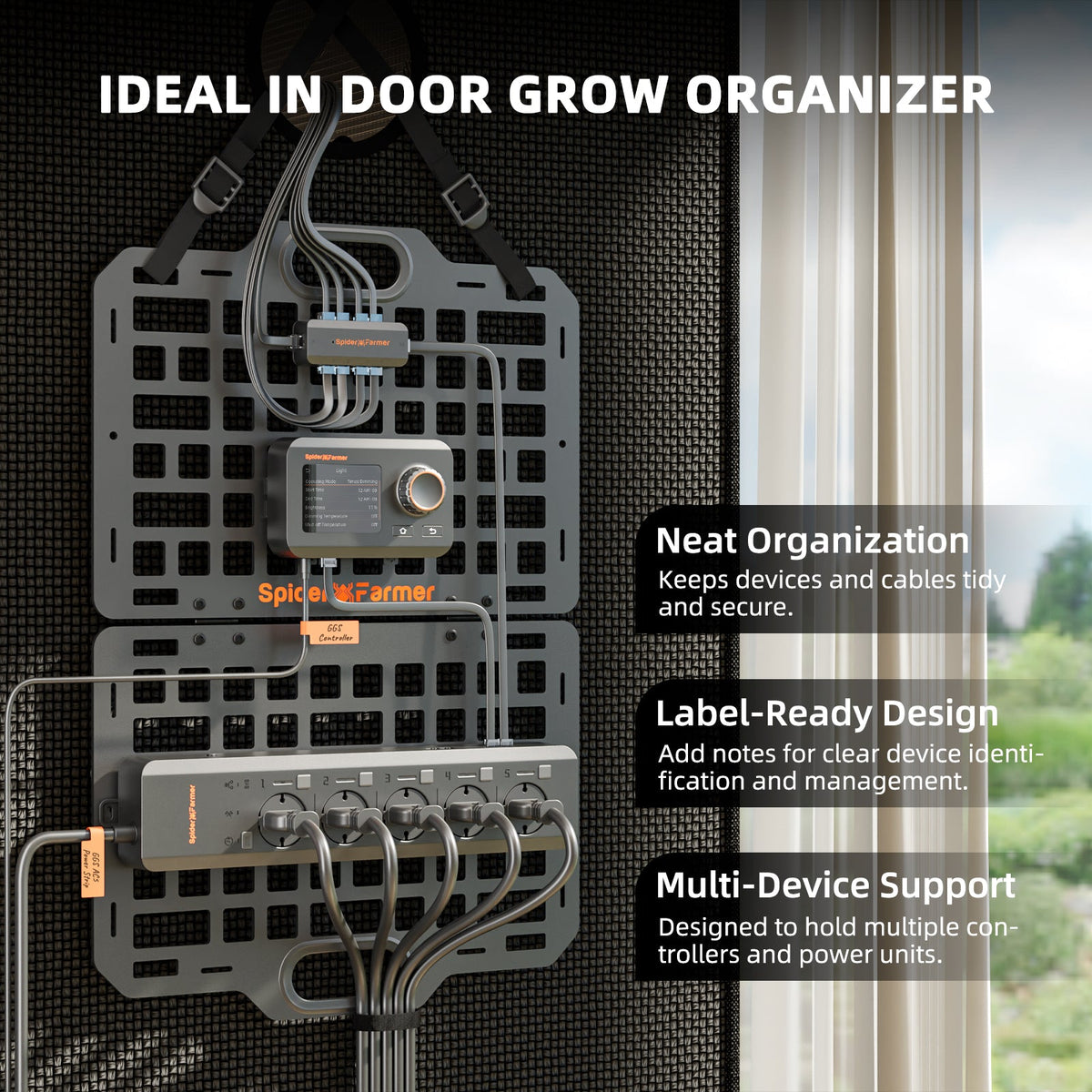 Spider Farmer Gear Board 2026 – Kabel- und Geräteorganisation im Growzelt