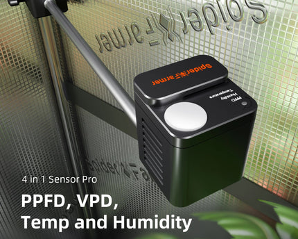 "PPFD-Sensor zeigt optimale Lichtwerte für Keimlingsstadium 100-300 PPFD"