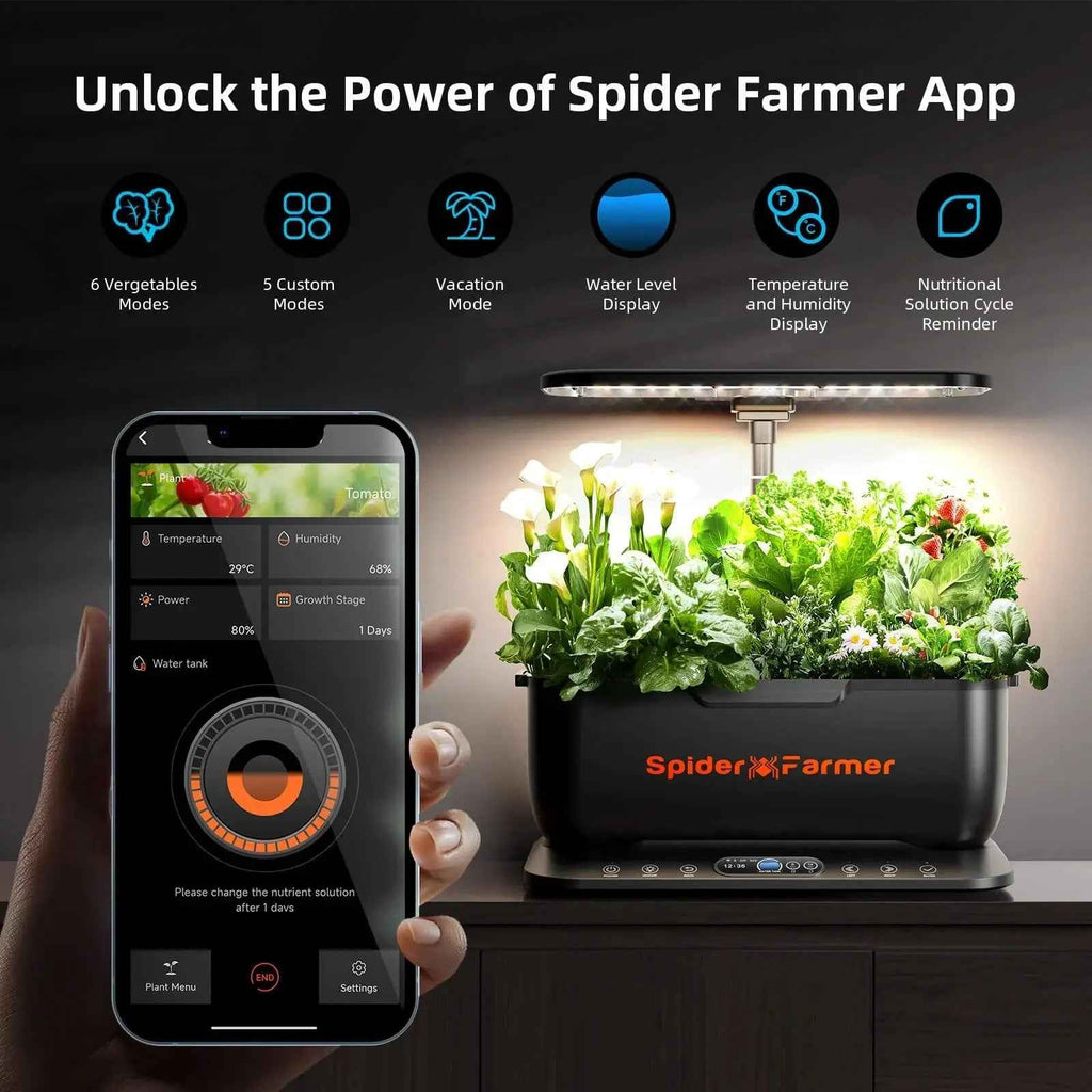 Spider Farmer SmartG12 Hydroponik System WiFi | 12 Pflanzen Indoor Garden