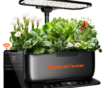 Spider Farmer SmartG12 Hydroponik System WiFi 12 Pflanzen Indoor Garden 36W LED Beleuchtung