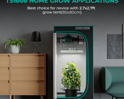 Mars Hydro TS 1000 Growbox Komplettset - Professionelles Indoor Growing System mit 80x80x160cm Growzelt, dimmbarer 150W Vollspektrum LED, 4 Zoll Inline-Ventilator, Aktivkohlefilter und 16 Komponenten für 1-3 Pflanzen