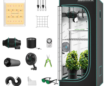 Mars Hydro TS 600 Growbox Komplettset 100W LED mit 60x60x140cm Growzelt für Indoor Growing Anfänger