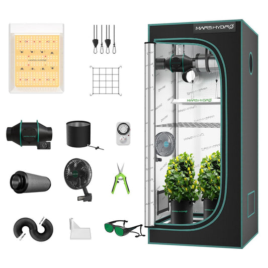 Mars Hydro TS 600 Growbox Komplettset 100W LED mit 60x60x140cm Growzelt für Indoor Growing Anfänger