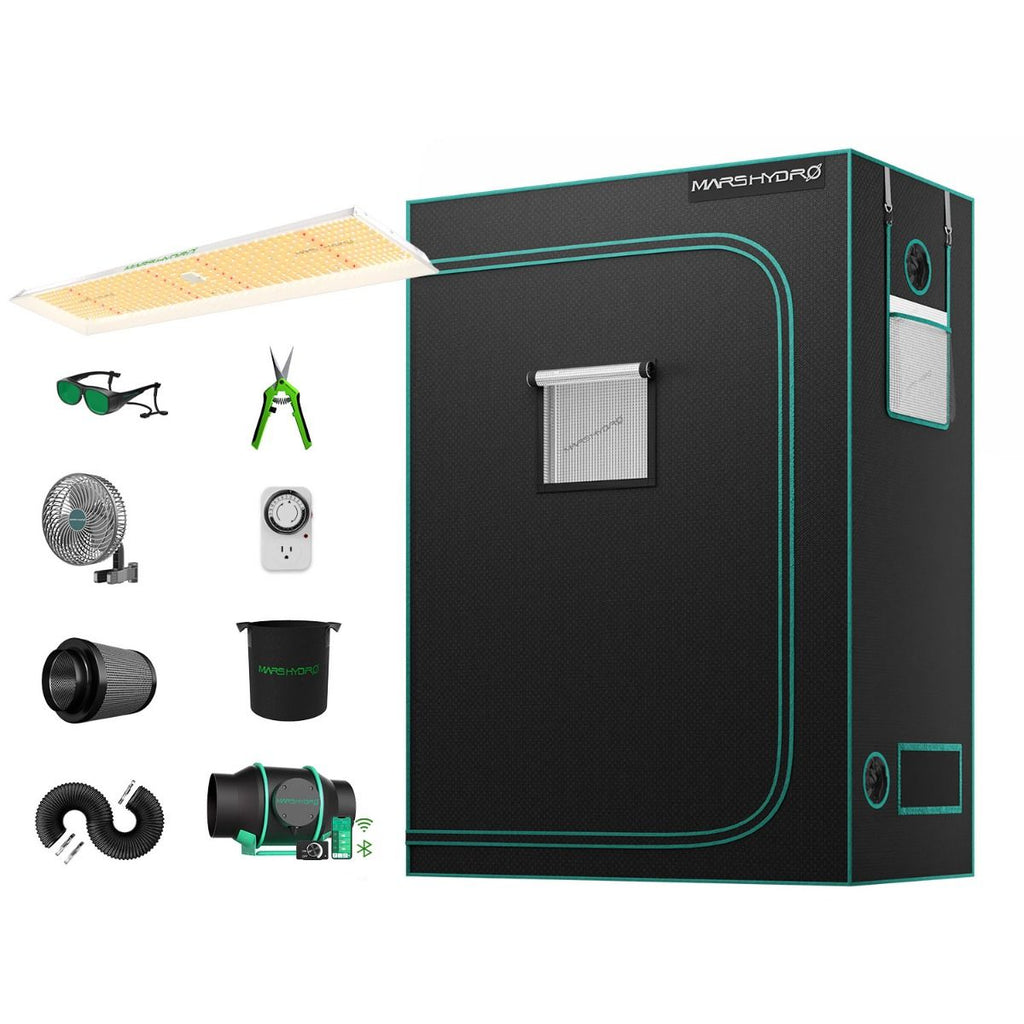 Mars Hydro TSL2000 Growbox Komplettset 300W LED mit 120x60x180cm Profi-Growzelt für professionellen Indoor-Anbau