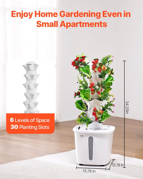 Hydroponik Tower 6 Ebenen für 30 Pflanzen