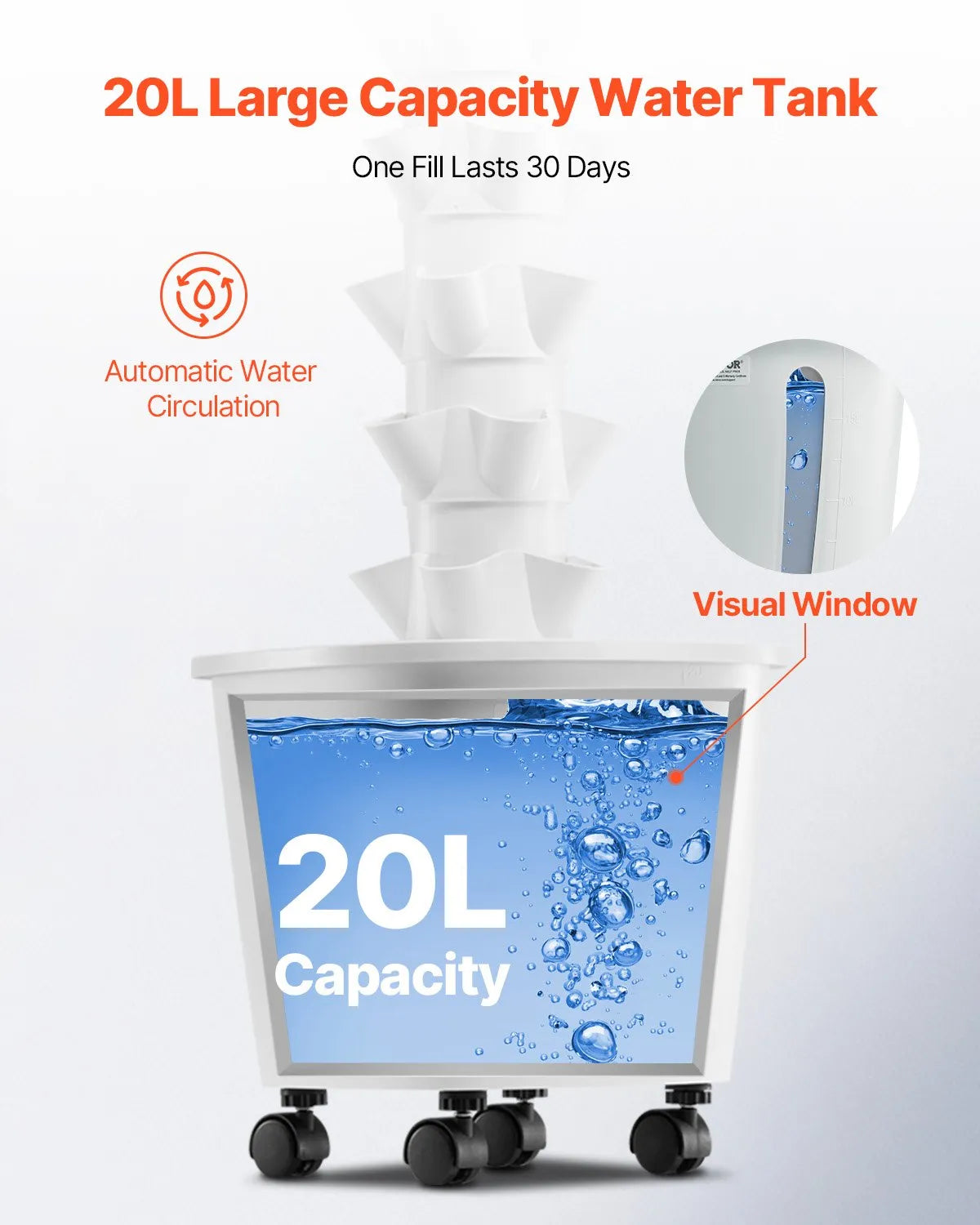 Hydroponik Tower 6 Ebenen für 30 Pflanzen mit 20 Liter Wassertank