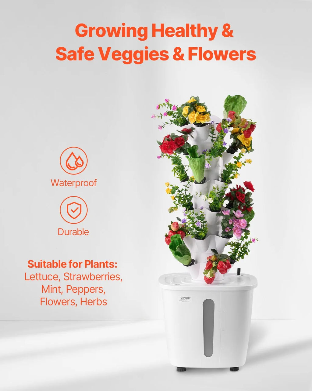 Hydroponik Tower 6 Ebenen für 30 Pflanzen für Gemüse & Früchte oder Blumen