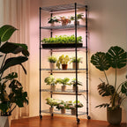 Pflanzenregal 75×35×180 cm mit fünf 30W LED-Pflanzenleuchten