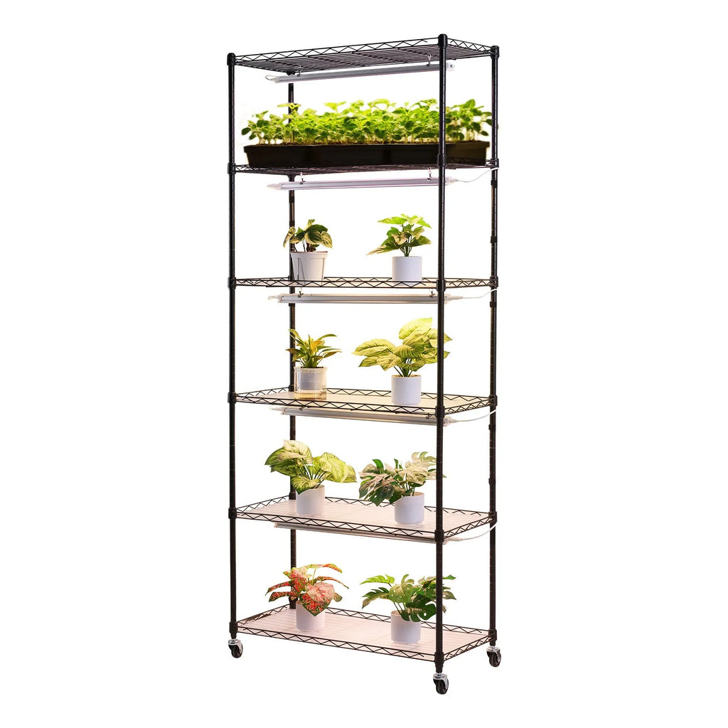Pflanzenregal 75×35×180 cm mit 4-9-14-Stunden-Timer