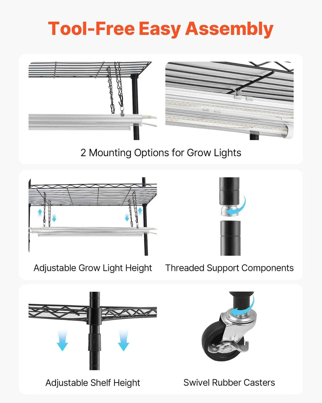 Pflanzenregal 90x35x150 cm mit Wachstumslicht 4 Etagen inkl. Abdeckung und Timer