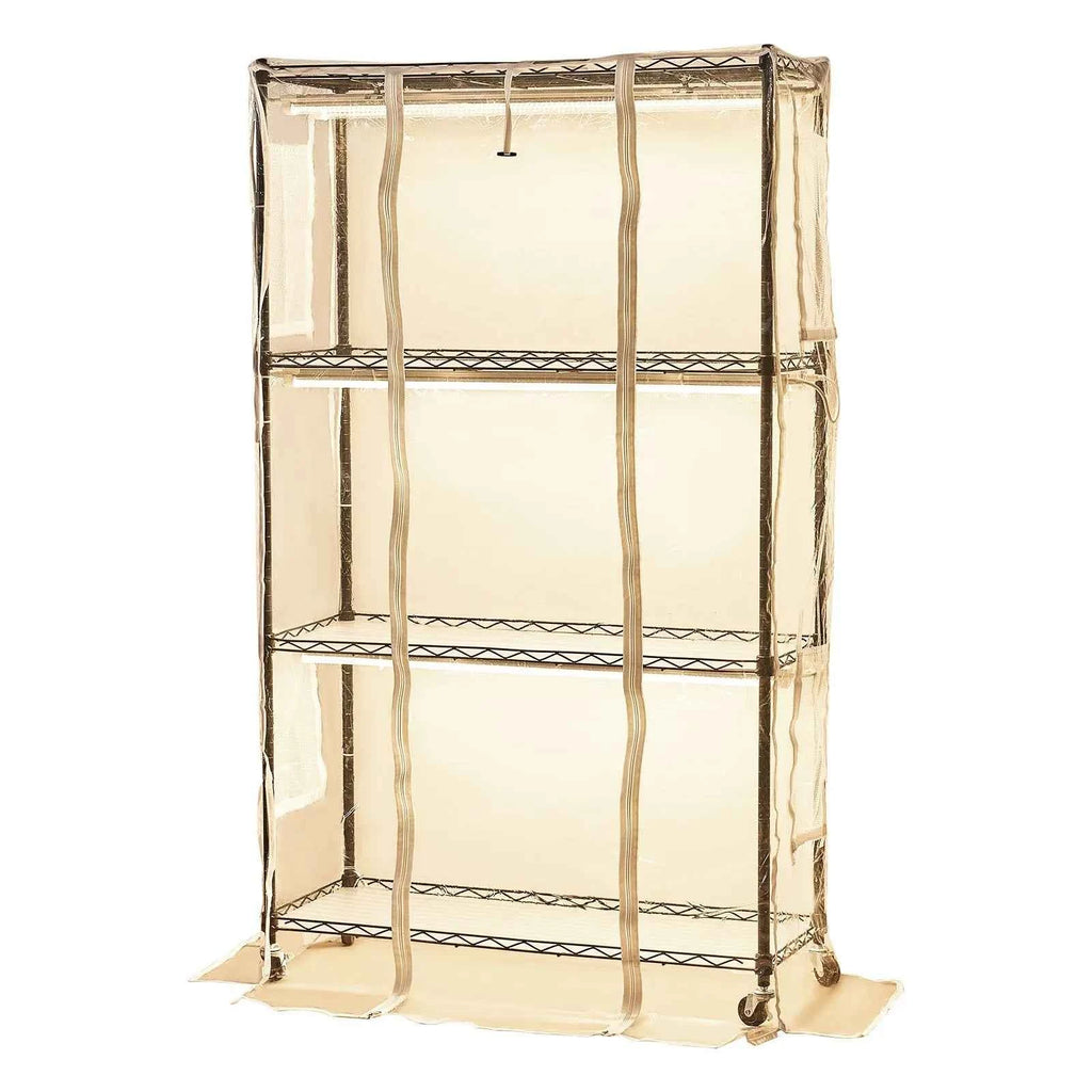 Pflanzenregal 90x35x150 cm mit Wachstumslicht 4 Etagen inkl. Abdeckung und Timer Ansicht