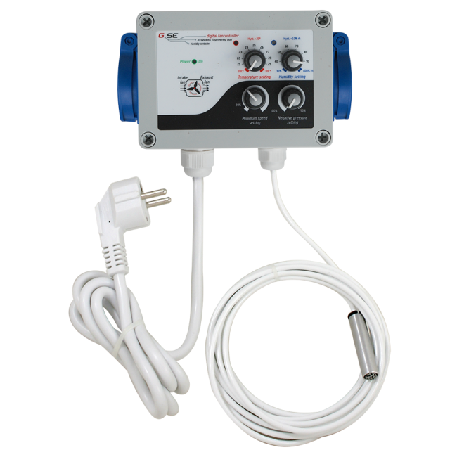 GSE Klima-Regler 10 A für Temperatur, Luftfeuchtigkeit und Unterdruck mit Sensor