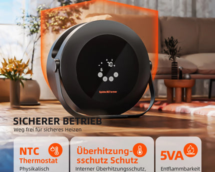 "Integrierte Temperatur- und Lichtsensoren des Spider Farmer Heizers"