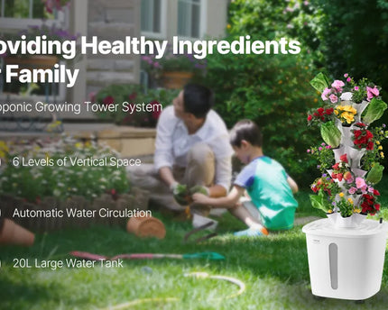 Hydroponik Tower 6 Ebenen für 30 Pflanzen Vorteile