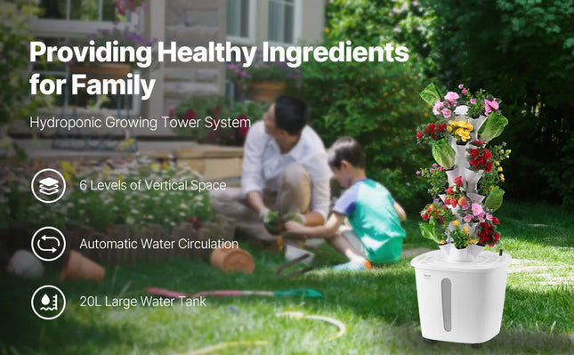Hydroponik Tower 6 Ebenen für 30 Pflanzen Vorteile