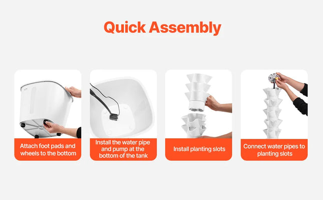 Hydroponik Tower 6 Ebenen für 30 Pflanzen einfacher Aufbau