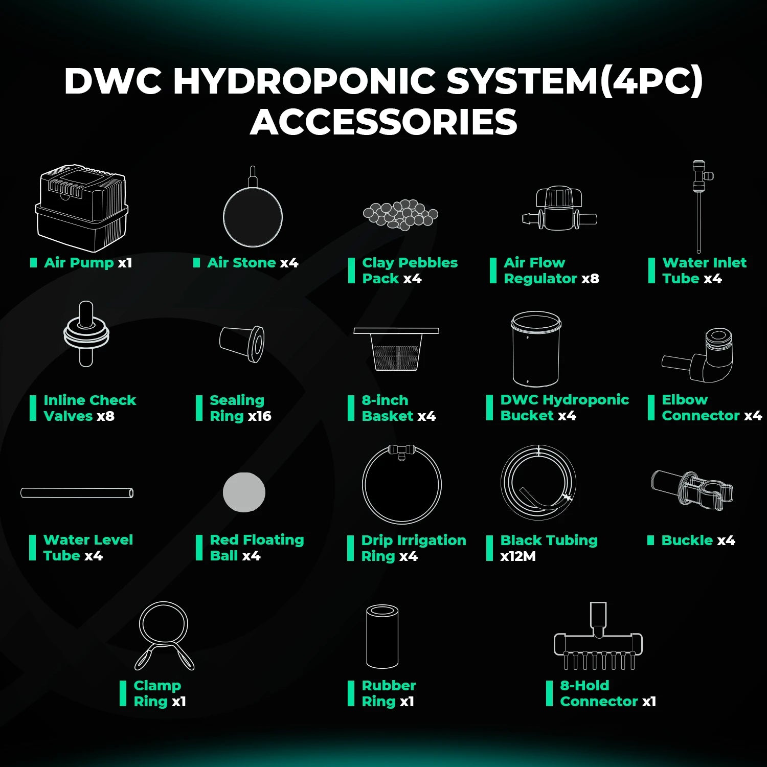 Mars Hydro DWC System 4 Töpfe | Hydroponik Komplettset