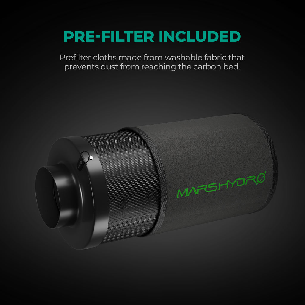 Mars Hydro 6 Zoll Aktivkohlefilter mit waschbarem Vorfilter