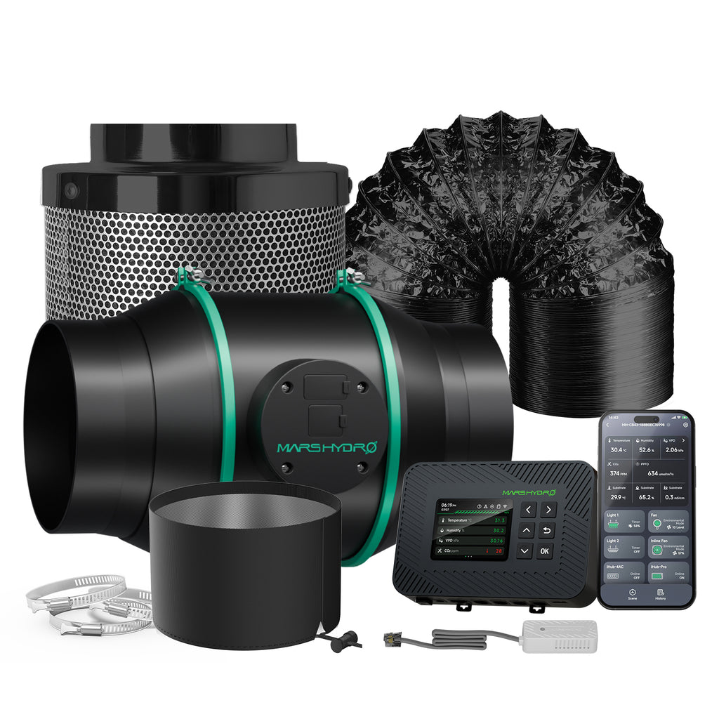 Mars Hydro iFresh 6 Zoll Abluftset mit Aktivkohlefilter und iControl Controller