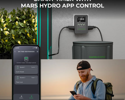 Mars Hydro iTime individuelle Steckdosen-Steuerung für zwei unabhängige Geräte