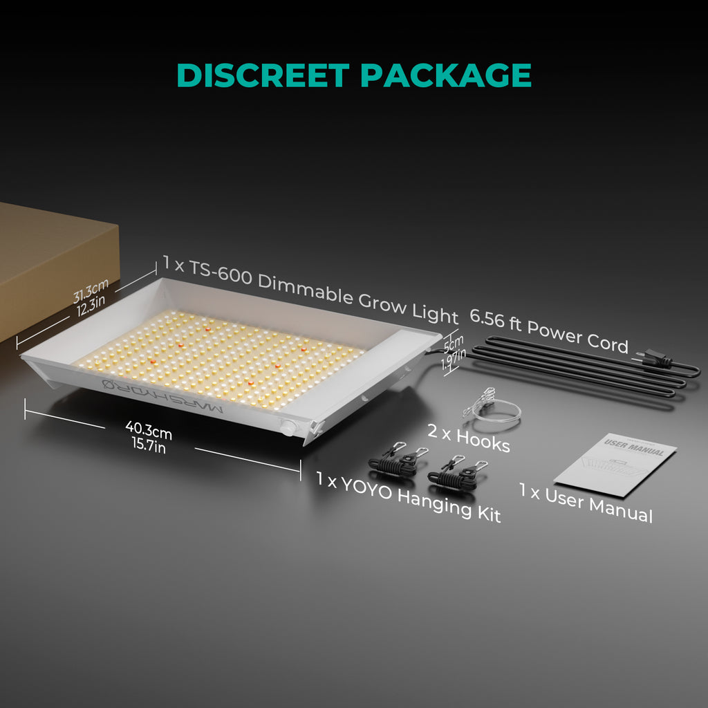 Mars Hydro TS600 LED Pflanzenlampe im Indoor Grow Einsatz