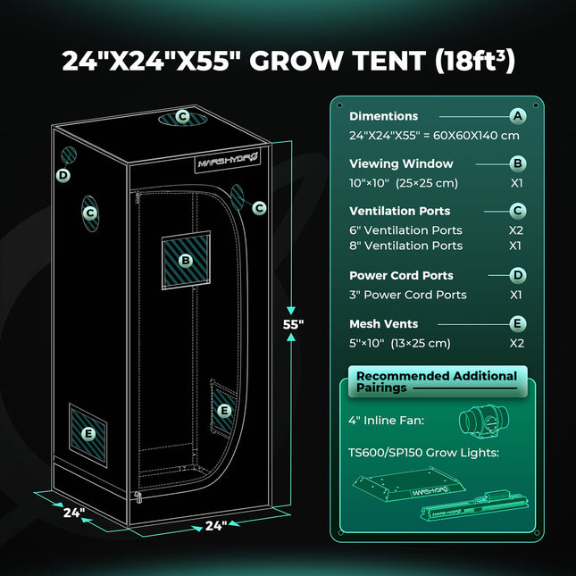 Mars Hydro TS 600 Growbox Komplettset - organic-design.com