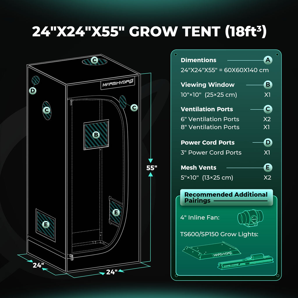 Mars Hydro TS 600 Growbox Komplettset - organic-design.com