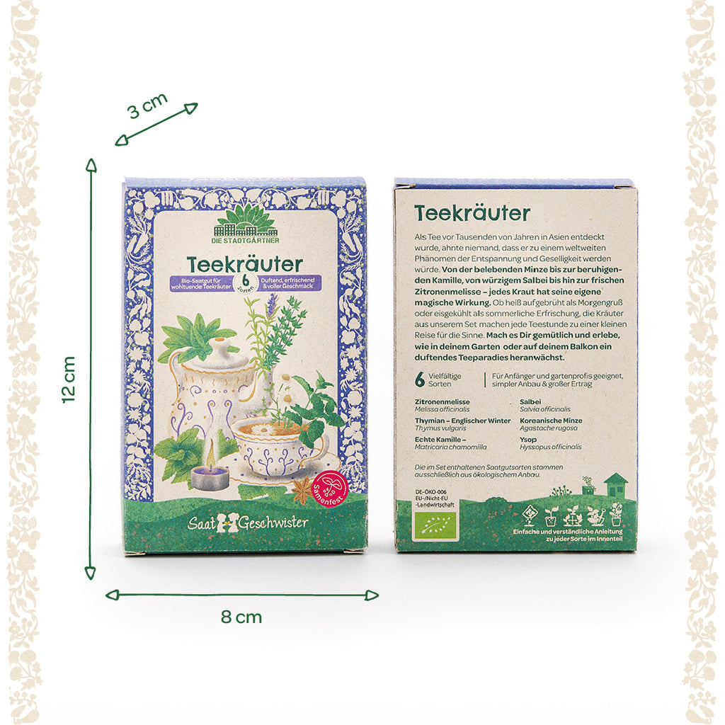 BIO-Saatgut-Set "Teekräuter" Verpackung