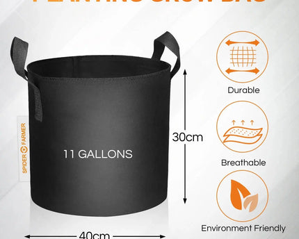 Spider Farmer 32L Grow-Bags Größenvergleich - 11 Gallonen für große Pflanzen und maximalen Ertrag