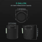 Mars Hydro Grow Bag Größenvergleich - 19L Fassungsvermögen optimal für 1-3 Pflanzen