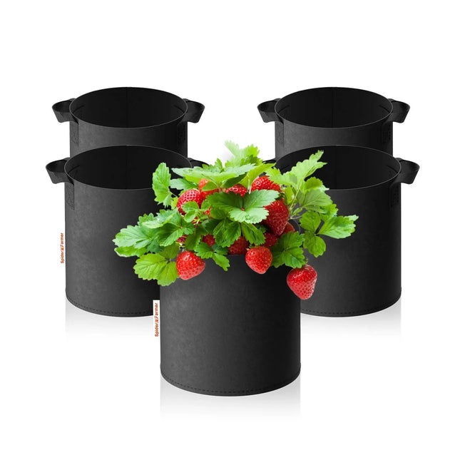 Spider Farmer 19L Grow-Bags 5er Set - Premium Pflanzbeutel mit robusten Griffen
