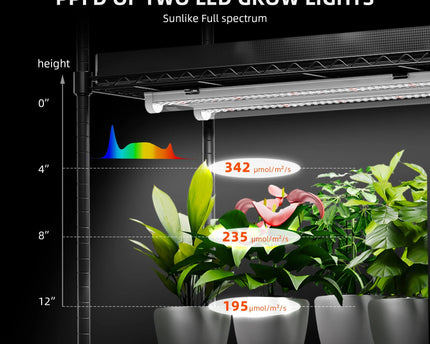 Spider Farmer LED Grow Light PPFD Spektrum Diagramm 220W Vollspektrum Pflanzenbeleuchtung