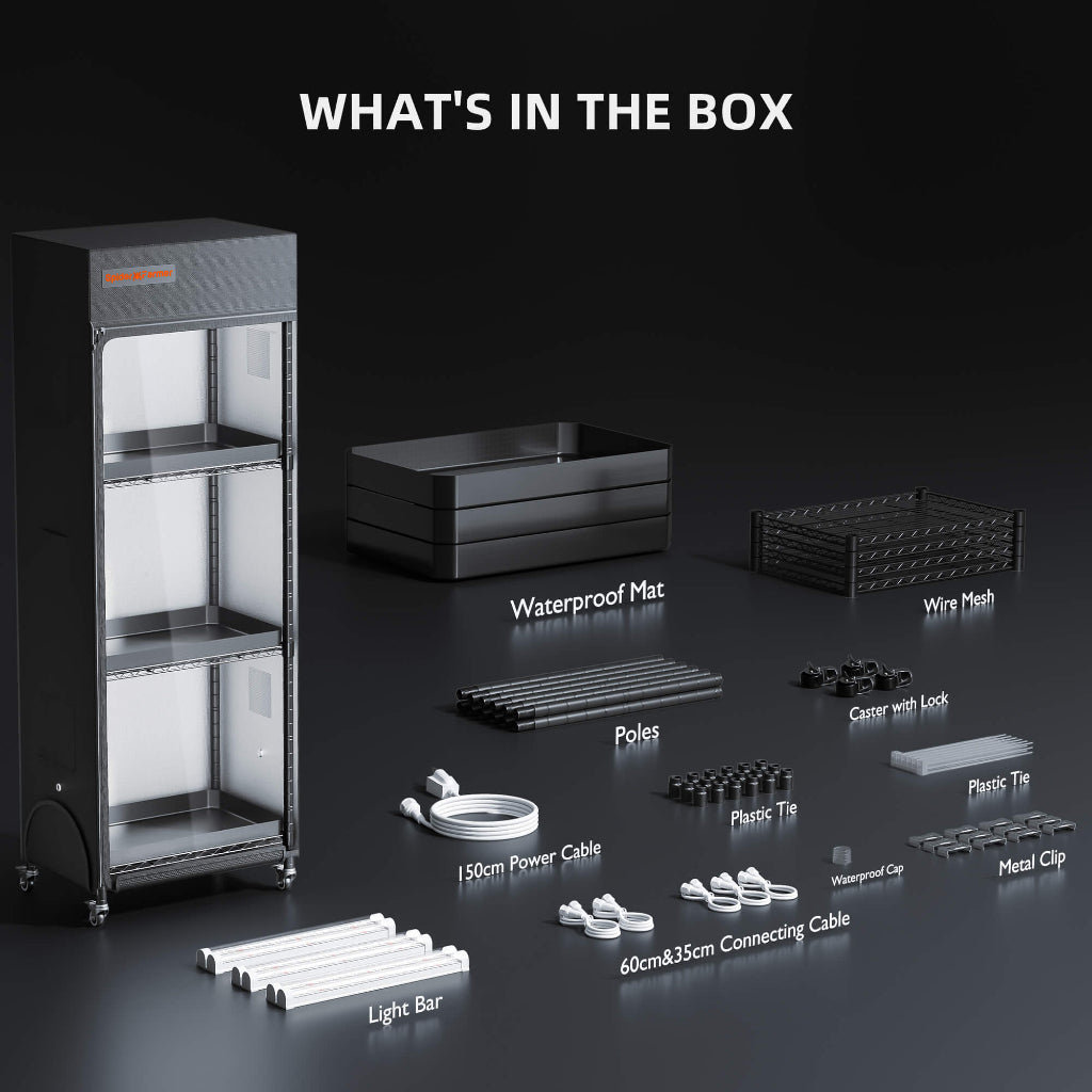 "Spider Farmer Anzuchtregal Einzelteile und kompletter Lieferumfang"